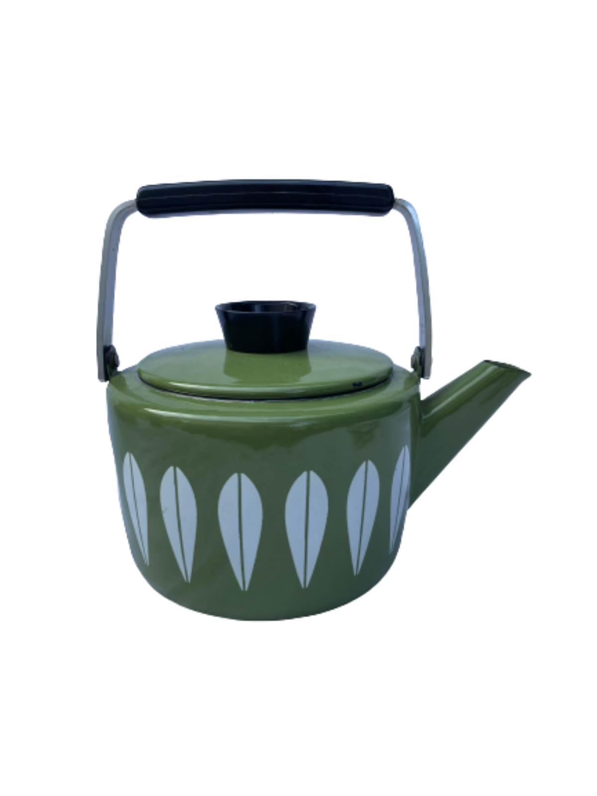 Vintage CatherineHolme Enamel Teapot with Lotus Design